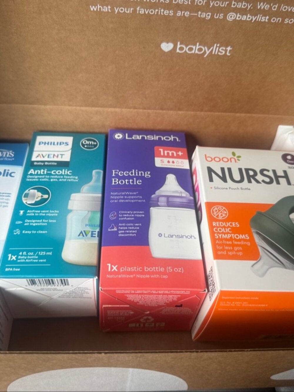 Babylist Bottle Box 5 Pack Dr Browns Avent Lansinoh Boon Comotomo New